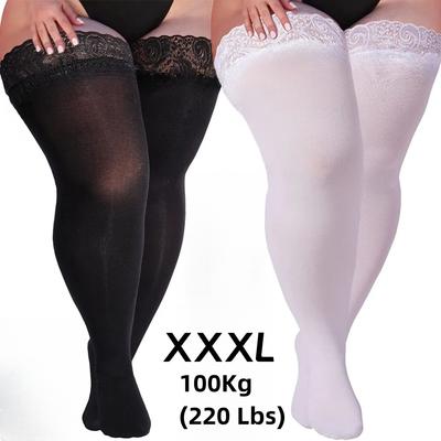 Kadın Artı Boyutu Yağ Seksi Çorap Dantel Üst Silikon Kayış kaymaz Uyluk Dantel Çorap Kadın Erotik Hediye Gece Kulübü Çorap