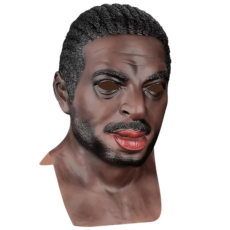 Máscara de látex de homem negro africano