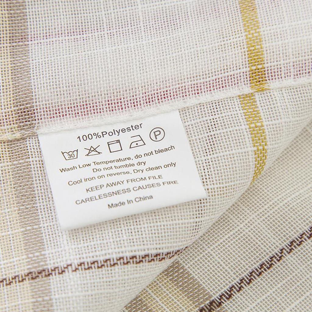Checked Linen Window Tiers Kitchen Cafe Half Curtains Valance Decoration