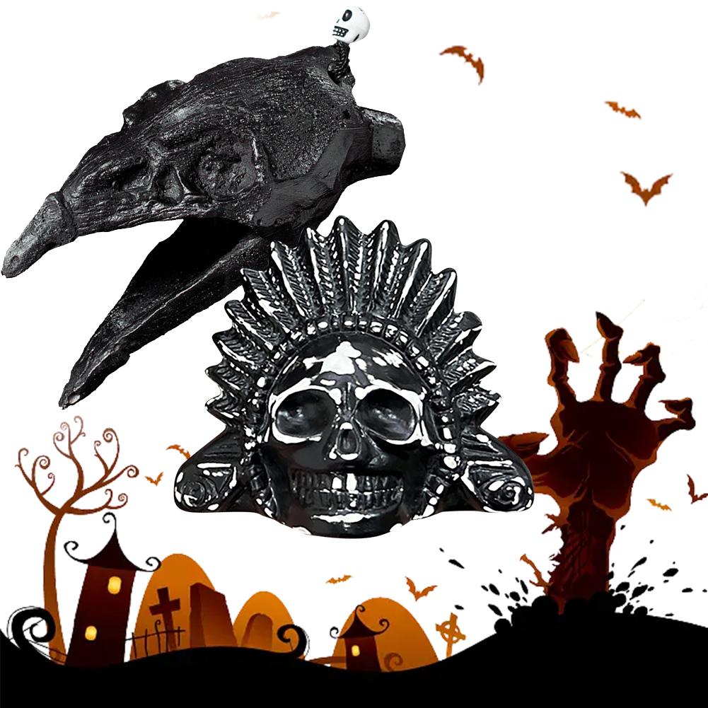 Läskig aztekisk dödsvisselpipa Skrikande aztekisk krigsvisselpipa Skallevisselpipa för Halloween-busrekvisita