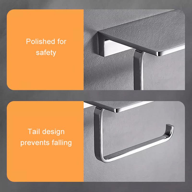 Chrome Toilet Paper Holder Multifunction Bathroom Storage Shelf Roll Paper Holder Gold EL95