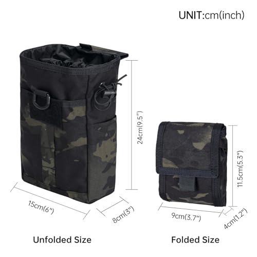 EXCELLENT ELITE SPANKER Dump Pouch, Nylon Garbage Bag/Magazine Holder, Military Pouch, Foldable Waist Bag, MOLLE Compatible, Large Capacity, Convenien