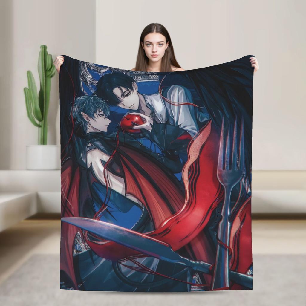 Soft Warm Blanket Decorative Alien Stage Manga Character Artwork Throw Blanket Flannel Bedspread For Couch Bed Sofa Bed Cover
