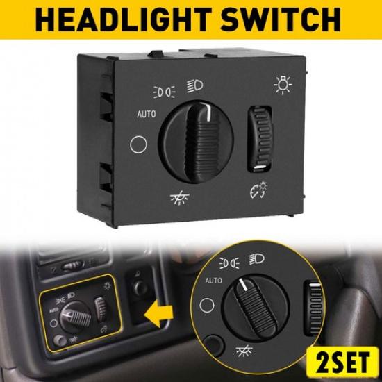2X Headlight Switch Headlamp Dimmer for Chevy Silverado Sierra GMC Yukon 2003-20