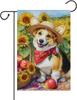 Hello Spring Summer Sunower Corgi Garden Ag 12x18-Inch Double-Sided Linen Dog Lover's Gift Family Yard Outdoor Decor YYQ