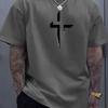 Men's Casual Summer T-shirts Round-neck Short-sleeved T-shirts And Creative Cross-shaped 3D Printed Loose And Comfortable Tops