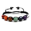 Fashion Irregular Black Hematite 7*9mm Natural Crystal Beads Chakra Healing Yoga Woven Adjustable Bracelets for Women Men Girls