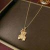 Women's Retro Zodiac Birthstone Moon Rabbit Necklace – Zircon Pendant for Valentine's & Qixi Festival