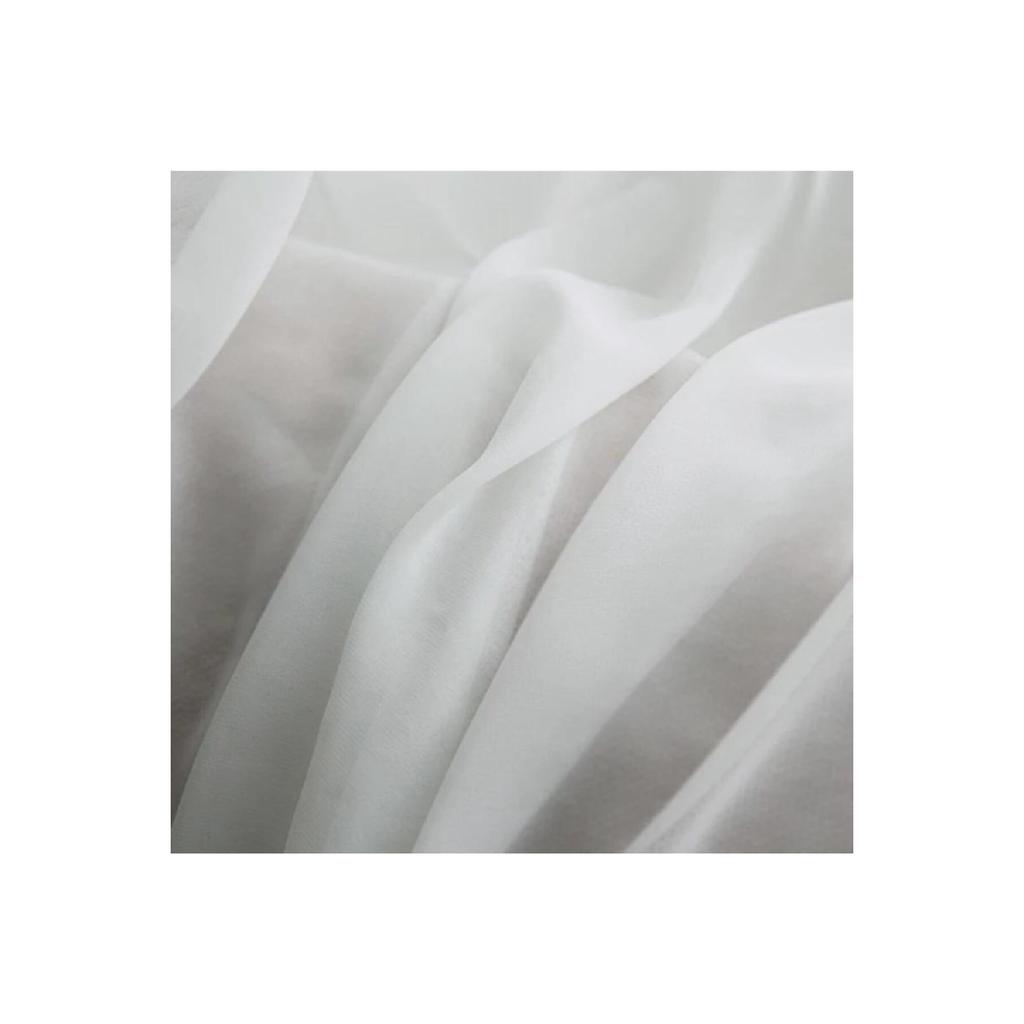 Plisovaná plochá tylová záclona bílá (Baterie 1x2,5)