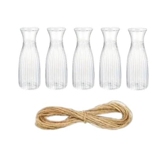 Plastic Clear Bud Vases, Modern Table Centerpiece Flower Vase, Simple Transparent Decorative Vase for Home Dining Table Wedding Flower Arrangement
