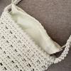 Cute Korean Style Hollow Out Knitted Weave Bag Braided Solid Color Knitted Shoulder Bag Handbag Vacation Style Beach Bag Daily