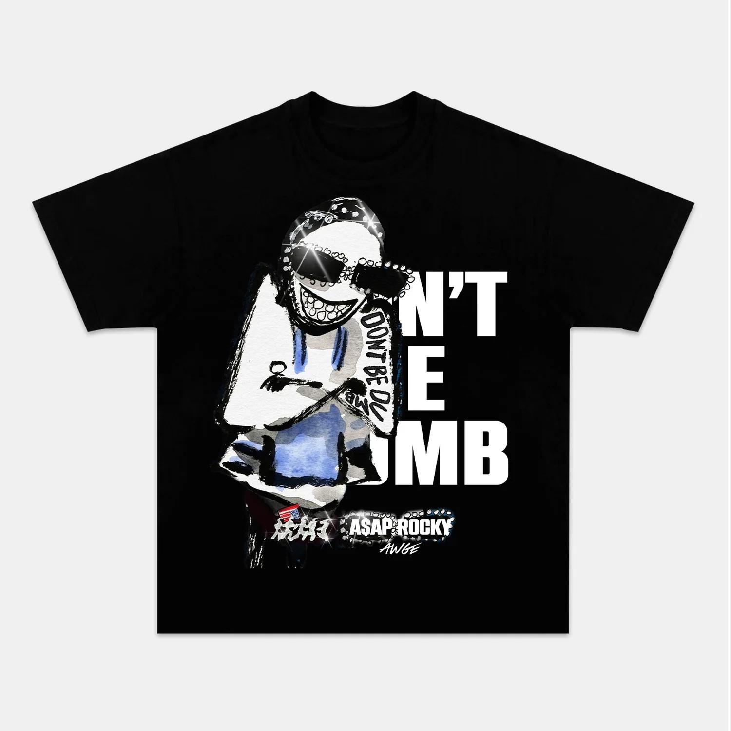 

AAP ASAP Rocky Dont Be Dumb album graphics 100cotton mens shirt 2026 Summer shirts Womens Y2k Hip Hop Short Sleeve Tshirt 4XL