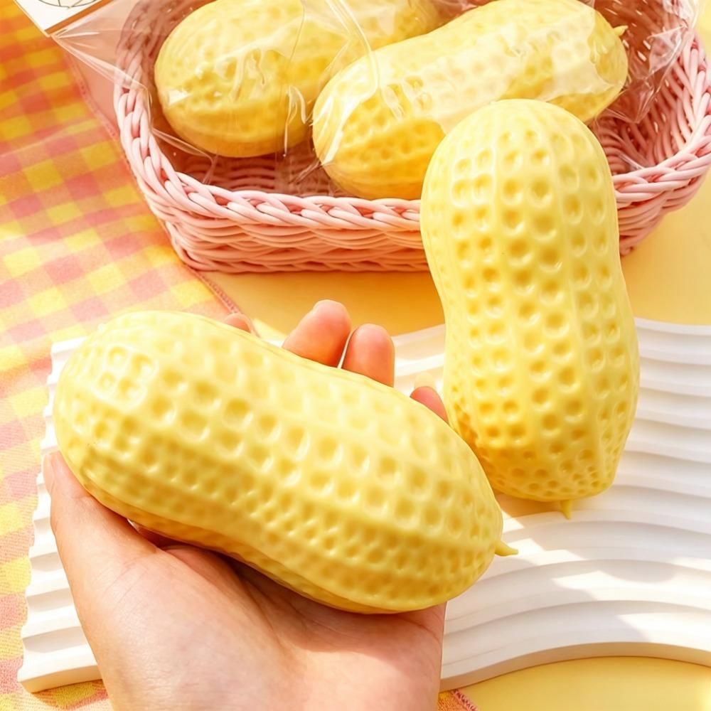11cm Simulated Peanut Slow Rebound Squishy Toy, Butterly Soft Texture Stress Relief Ball, Calming ASMR Sensory Fidget Toy