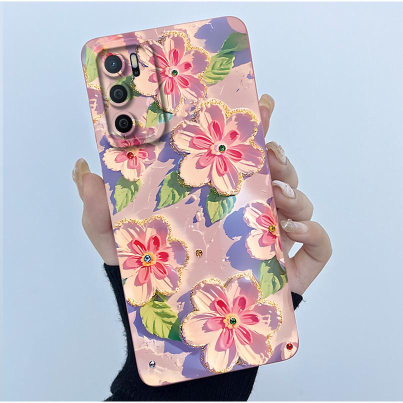 For OPPO A16 Case Oppo A16s A54s Case Fashion Simplicity Flower Soft LIquid Silicone Shockproof Cover Oppo CPH2269 CPH2271 Funda