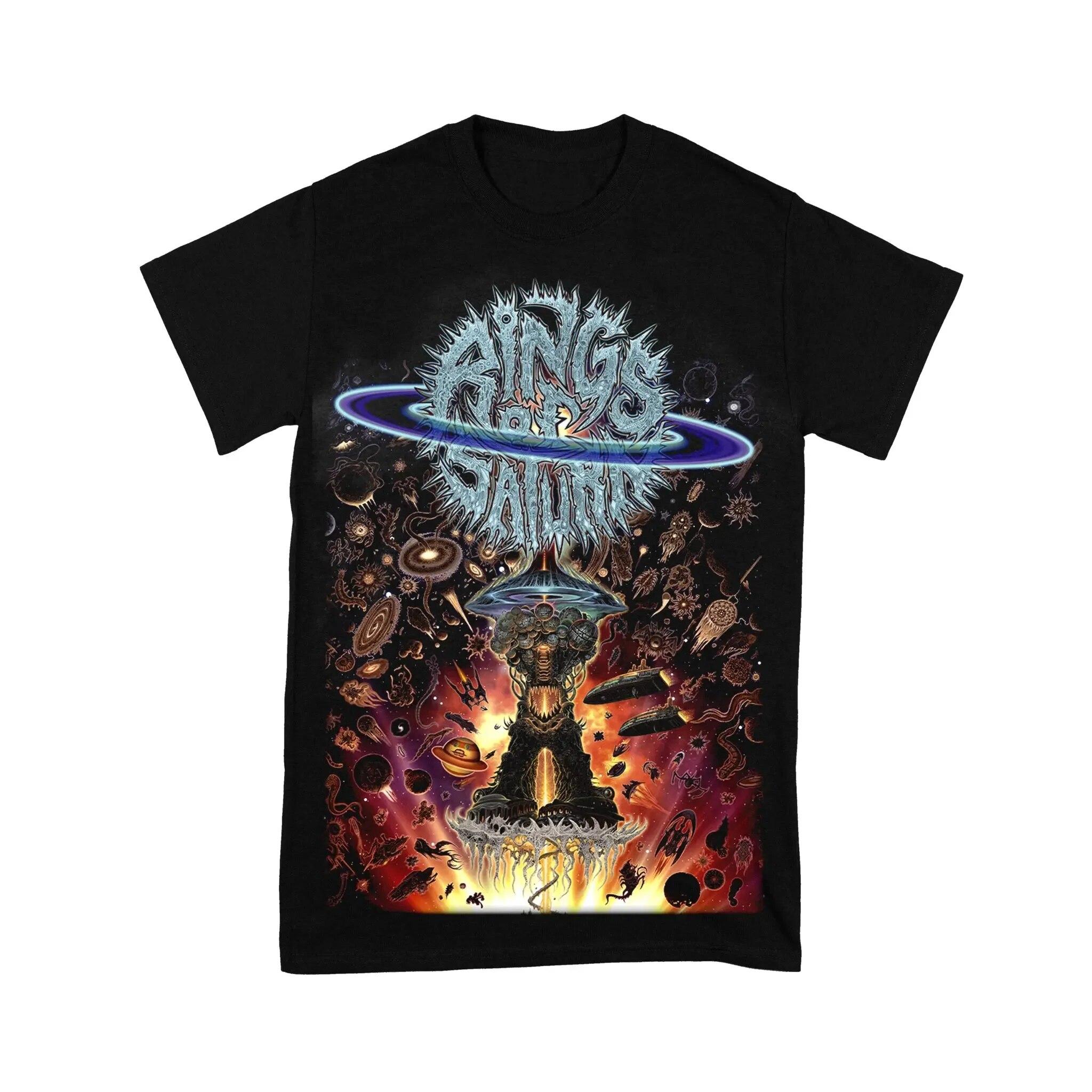 

Heavy Metal RINGS OF SATURN Rock Band Space Slam Футболка зі кумедним принтом Harajuku Streetwear у стилі хіп-хоп, велика бавовняна футболка 4XL