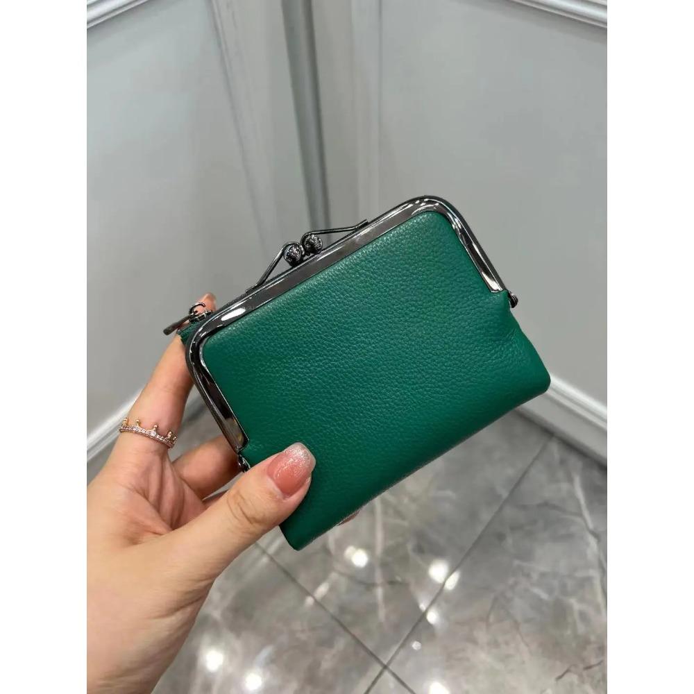 Coin Purse Genuine Leather Retro Handbag Short Wallet Women's Multifunctional Clip Zero Wallet Cowhide wallets Card holder