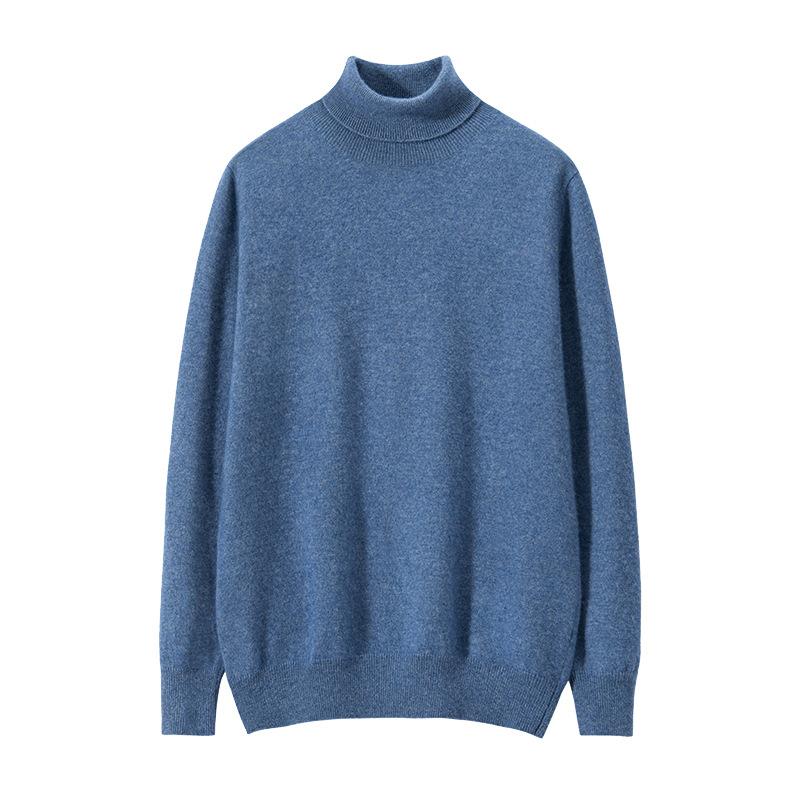 High-necked Cashmere Sweater, Loose Pullover, Bottom Lapel Sweater, Knitted Sweater.