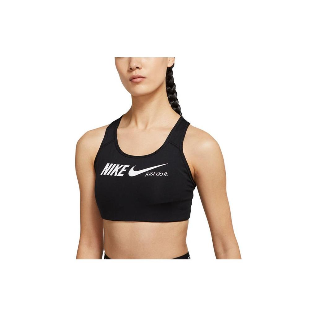 Nike Swoosh Medium Support One-Piece Padded Sports Bra Women Underwear Black DR2831-010