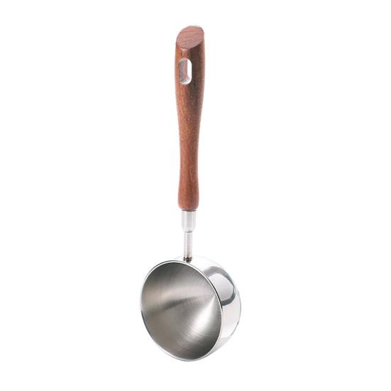Measuring Spoon with Wood Handle, Stainless Steel Baking Scoop, Coffee Bean Milk Powder Teaspoon for Sugar Spice, Kitchen Gadget