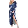Robe longue ample à manches longues pour femmes, mode, col rond, poche fendue, robe pour dames