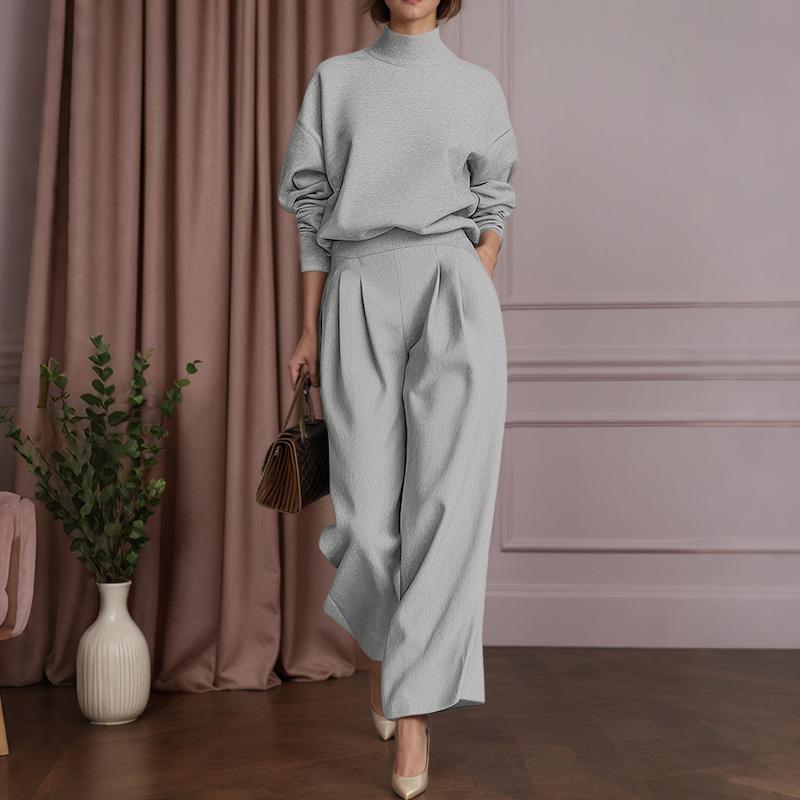 ZANZEA Women Long Sleeve Pullover Tops and Pants Autumn Two Piece Suit Sets