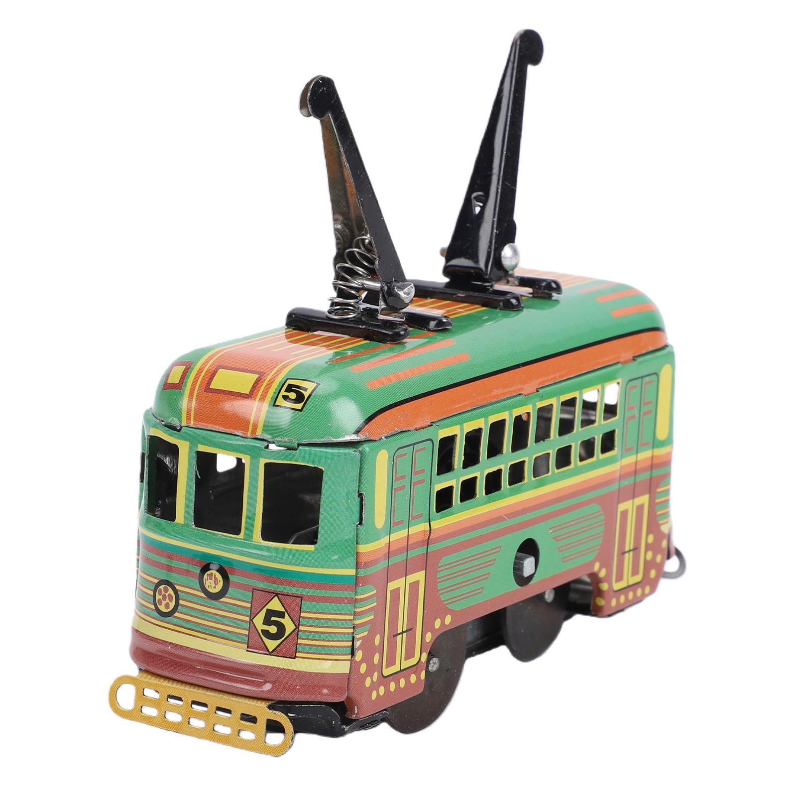 

Винтажная заводная игрушка-трамвай, ностальгический жестяной троллейбус, украшение для офиса, дома, коллекции, фотореквизит