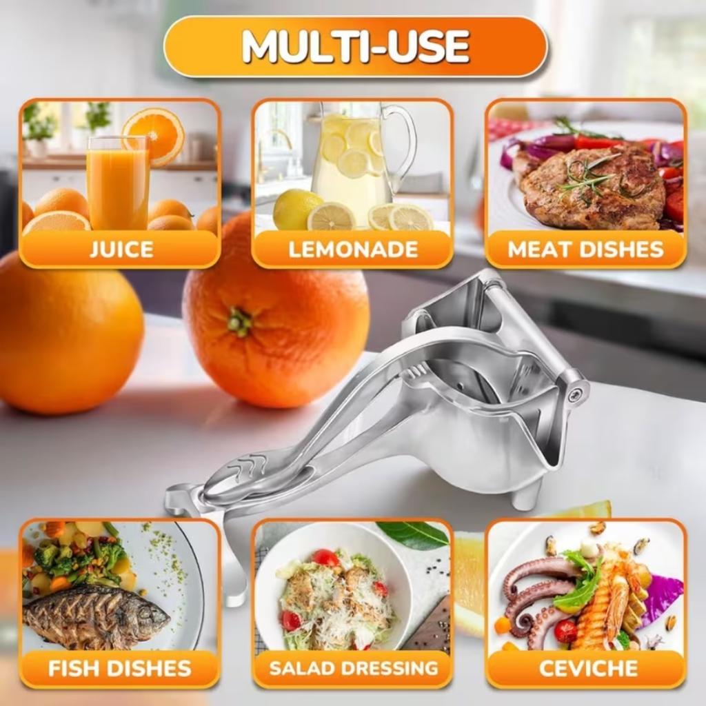 Heavy Duty Manual Metal Fruit Squeezer With Fine Filter, Versatile Juicing Tool For Lemon Orange Apple Watermelon Household Kitchen Use