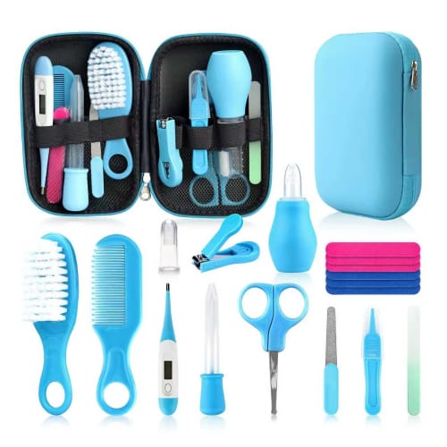 Qunlions Life Baby Grooming Kit, Infant Safety Care Set with Hairbrush, Comb, Nail Clipper, and Nasal Aspirator, Essentials for Newborn Girls and Boys