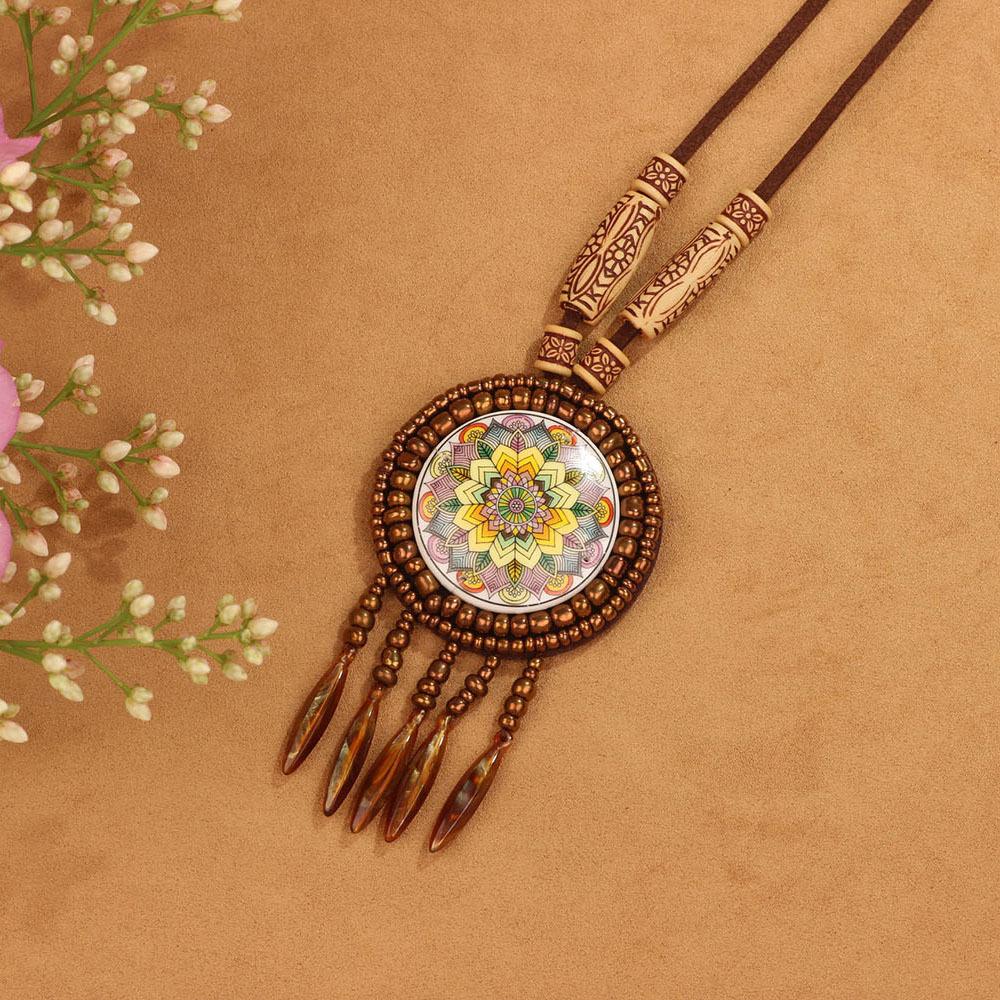 Bohemian Ethnic Retro Necklace, Sweater Chain, Tassel Pendant, European and American Bright and Fashionable Accessories