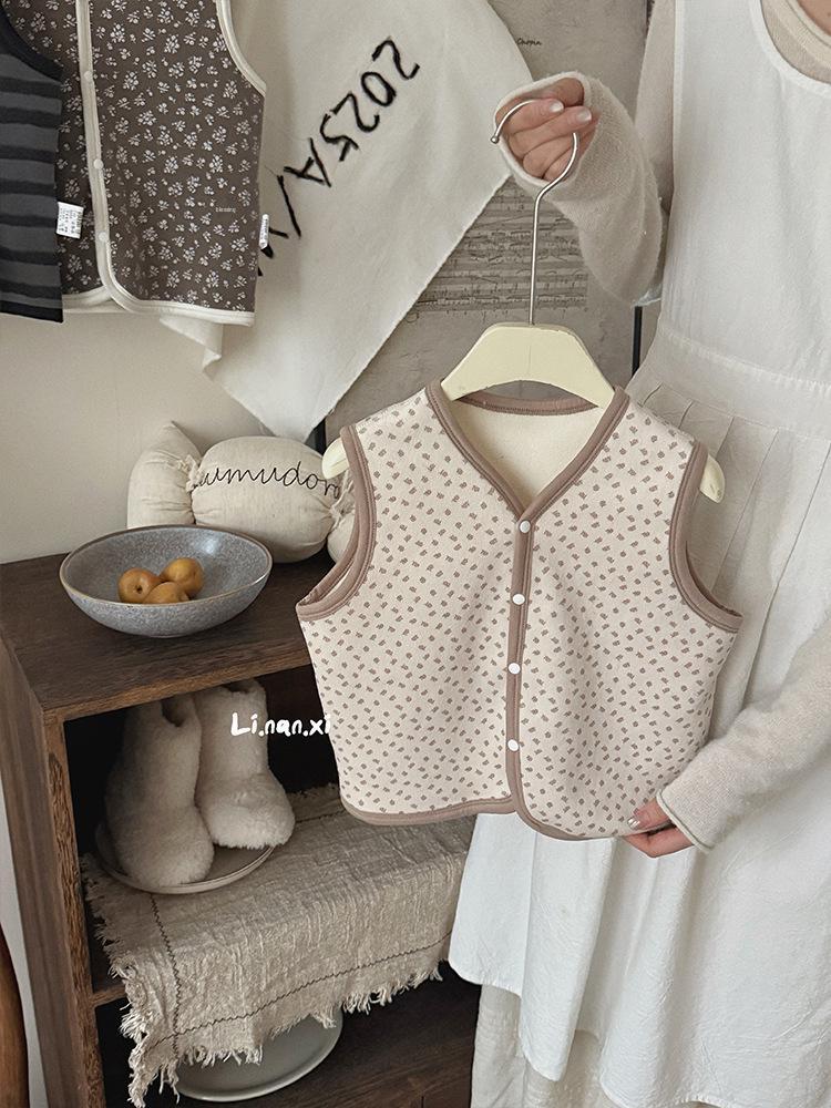 88301 Kids' Fashionable Fleece Vest - 2025 Autumn/Winter Warm Sleeveless Jacket