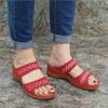 Fashion New Women Summer Solid Color Slip On Casual Open Toe Wedges Soft Bottom Breathable Slippers Shoes Sandals
