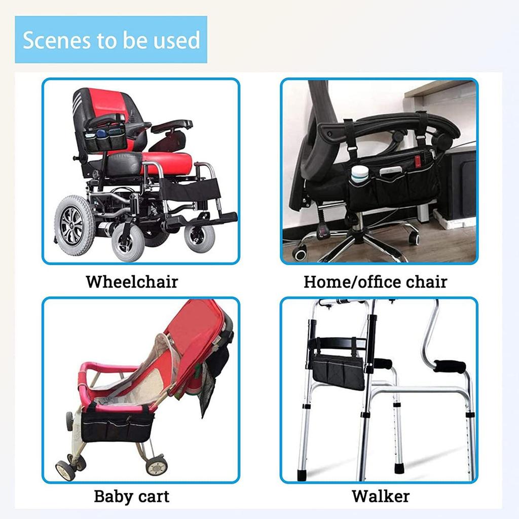Wheelchair Side Bag, Wheelchair Pouch For Wheelchair, Wheelchair Bags To Hang On Side, Wheelchair Accessories Bag