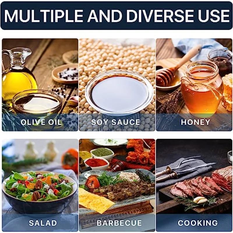 Sticlă de ulei de bucătărie pensulă siliconică recipient pentru ulei cu pensulă potrivit pentru gătit în bucătărie, copt clătite, ustensile pentru grătar