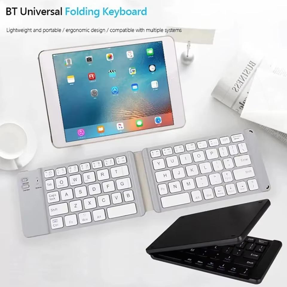 Folding Bluetooth Keyboard With Touchpad For IOS Android Windows Office Mini Wireless Keyboard Storage Three Systems Universal
