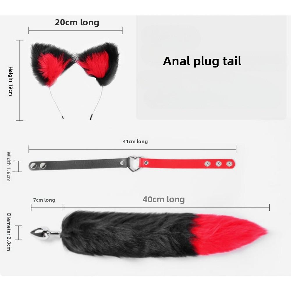 Erotik SM Requisiten Fuchs Lady Erotik Set Fuchs Haarreif Schwanz Anal Plug Katzenhalsband Dreiteiliges Set