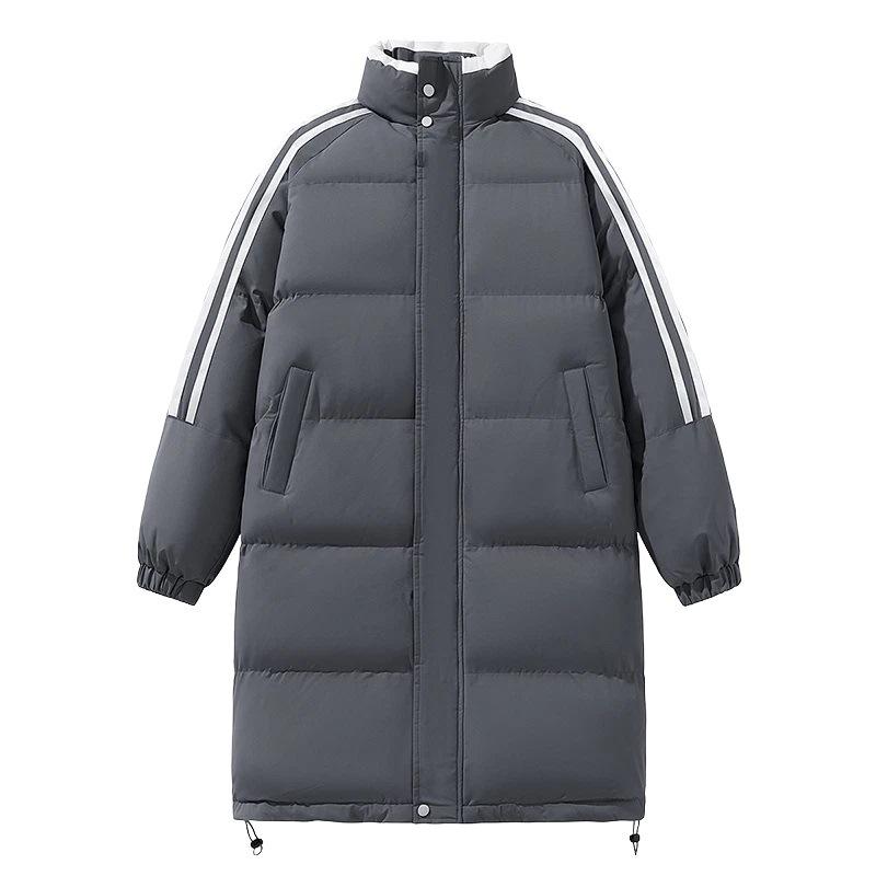 

Зимняя длинная хлопковая одежда Мужская зимняя свободная утолщенная тепловая хлопковая одежда со стойкой воротником Женское свободное пальто 3XL темно-серого