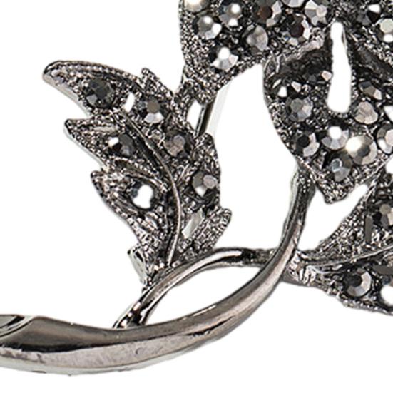 Retro Bow Brooch Rhinestone Black Faux Pearl Flower Brooch Pin Bow Lapel Pin Women Outfit Accessory for Sweaters Hats Coats