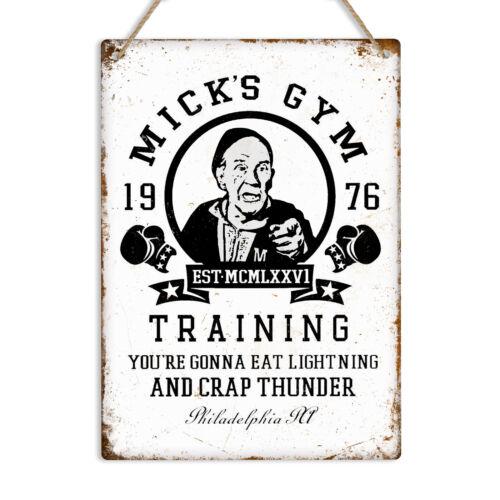 MICKS GYM Vintage Retro Metal Tin Sign Plaque Decor Mighty Boxing BalboaAluminum 20x30cm(7.8x11.8inch)