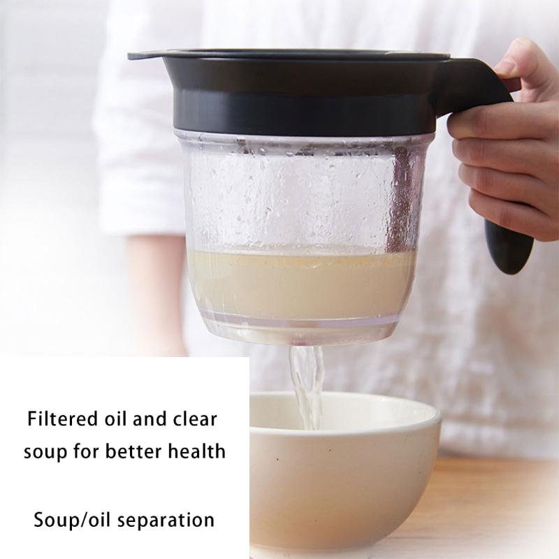 Convenient Oil and Broth Separator Gravy Fat Filter Gravy Greases Separator with Bottom Release Kitchen Utensils