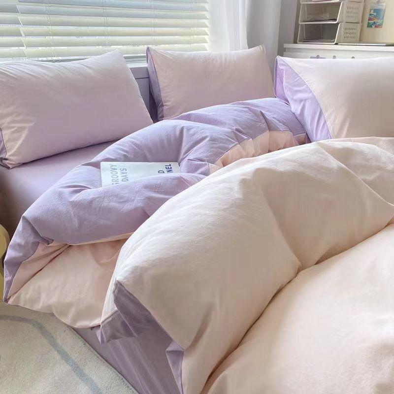 Modern Minimalist Solid Color Bedding Set Single Person Duvet Cover in Student Dormitory Four Seasons General Large Size Double Bedsheets Home Textile