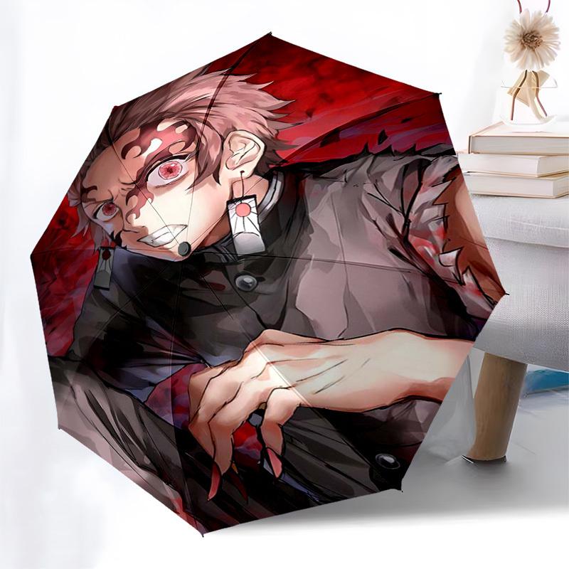 

1pc Anime Character Umbrella: Automatic Opening & Closing, Portable 3-Fold Design with Iron Frame, Outdoor, Gift for Fans, Travelers, Daily Use.Q104