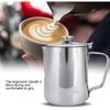 Stainless Steel Coffee Cup Mug Milk Frothing Pitcher Jug with Lid for Latte Coffee Art for Office Kitchen with handle(350mL)
