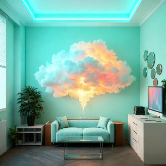 Thunder Cloud Lamp with Bluetooth-compatible APP Music Sync Color Changing Light USB Powered Sound Activated Decor