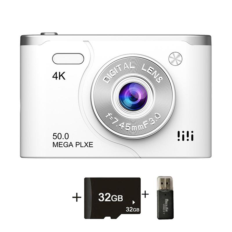 Retro Ccd Digitalkamera 4K Dual-Objektiv Videokamera 8x Zoom 2,4 Zoll Bildschirm 6400W Pixel Lange Akkulaufzeit Für Reisen Und Studenten