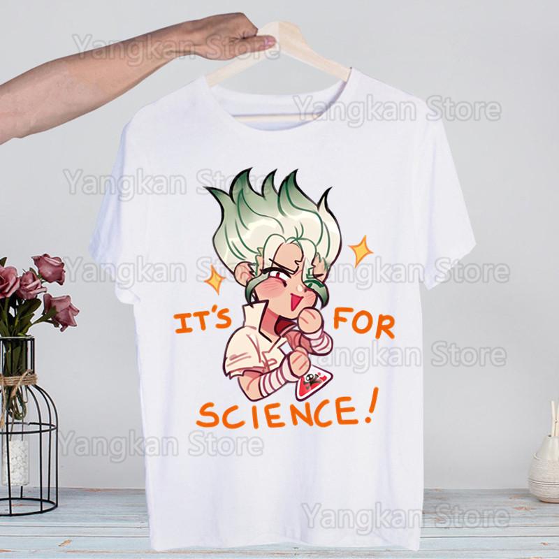 

Аниме Доктор Стоун Мужская футболка Летняя с коротким рукавом Принт Жевательная резинка Забавная Футболка Харадзюку Топы Мужская футболка Уличная одежда XL