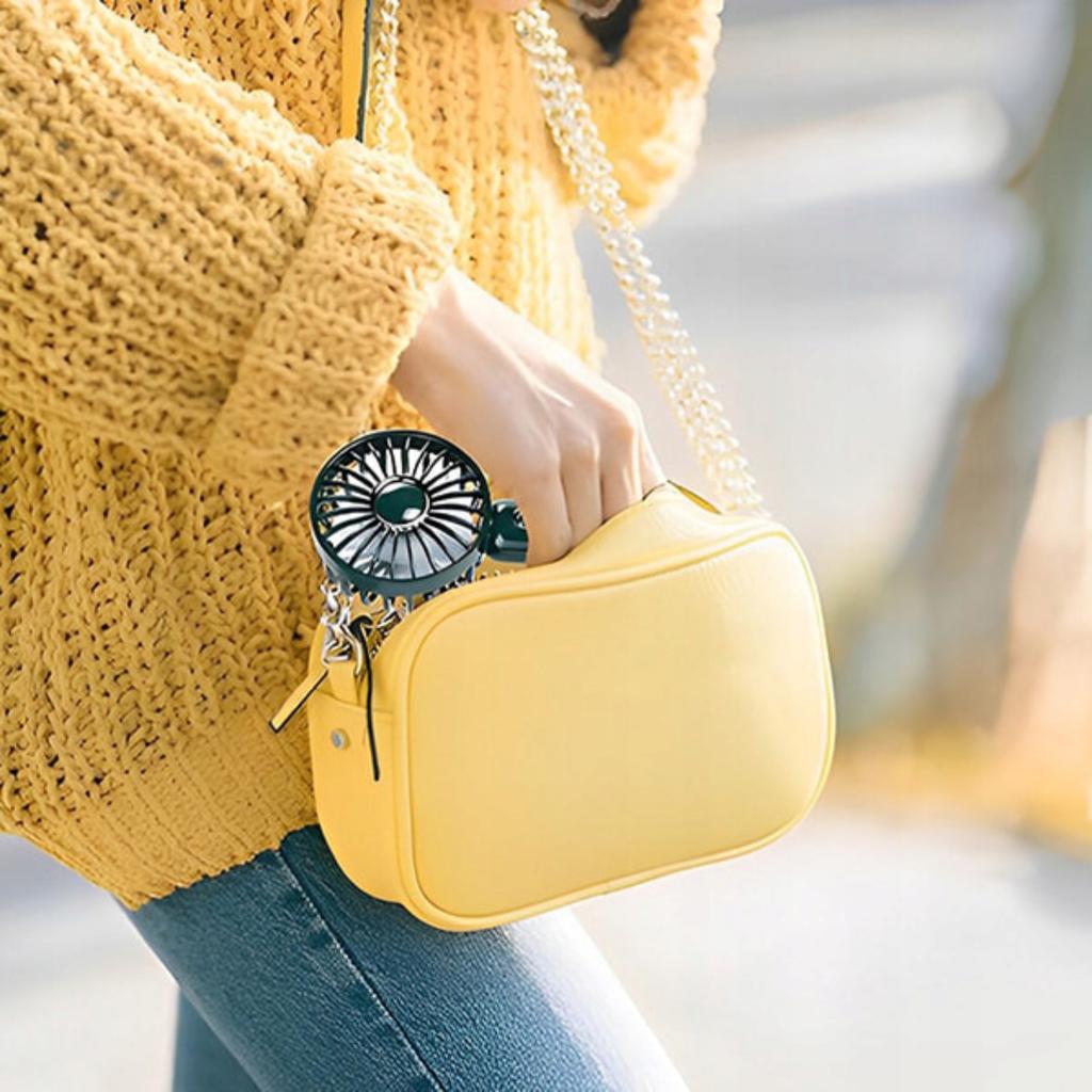 Mini Standing Fan Portable Hand Fan with Stand for Desk