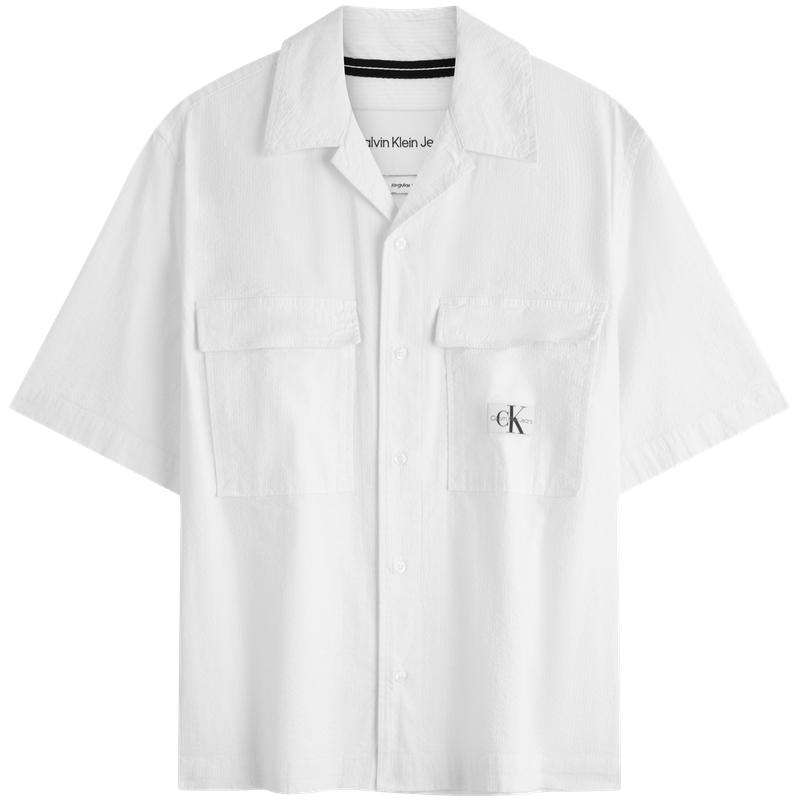 

Calvin Klein Casual Vacation Style Pocket Textured Short Sleeve Shirt Men shirts J325175 S