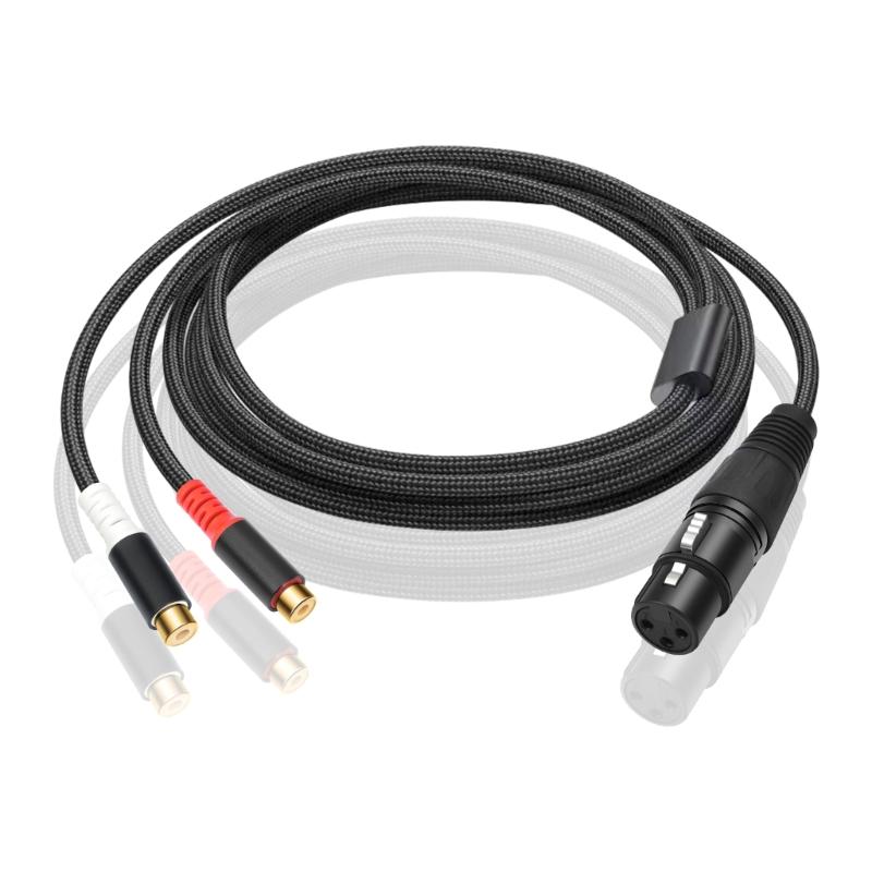 2RCA Male to XLR Female Splitter Patching Cord XLR to 2RCA Stereo Microphone Cord XLR to 2RCA Cable Equipment