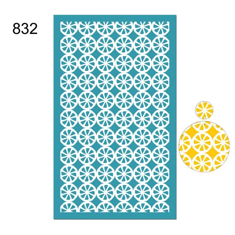 Silk Screen Stencils for Polymer Clay 29 Styles Silk Screen Printing Tool for Polymer Clay Stamp Embosser Earring Jewelry Making