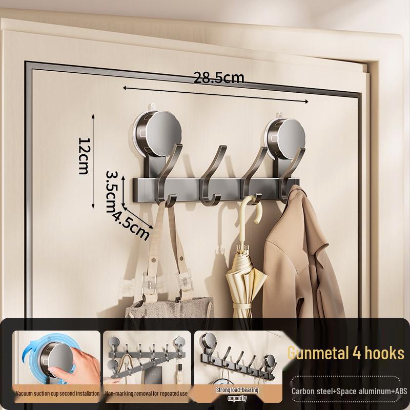 Strong Adhesive No-Drill Suction Cup Door Hook for Clothes and Storage